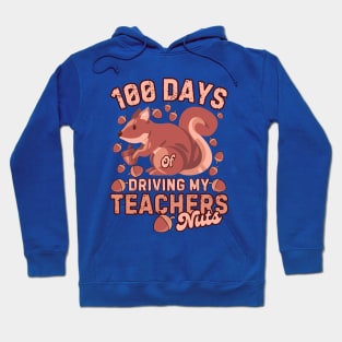 100 Days Of Driving My Teachers Nuts Squirrel Kids Funny Hoodie